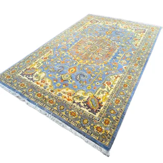 فرش دستبافت سلطان آباد آبی فیروزه ای (جفت)