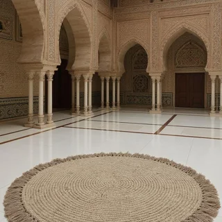 فرش گرد نسکافه ای قطر ۱.۵ متر