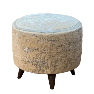 پاف فرشی دستبافت مدل ابریشم نقره ای