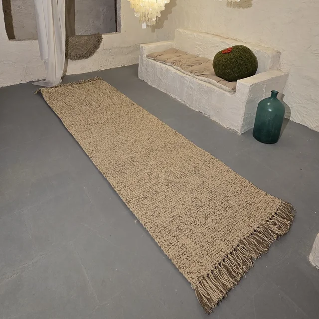 فرش پاپیونی رنگ کرم نسکافه ای