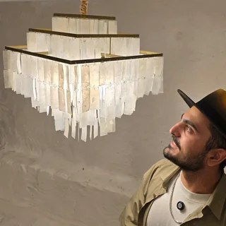 لوستر صدفی فریم مربع خمره ای با صدف مستطیل ، الگار