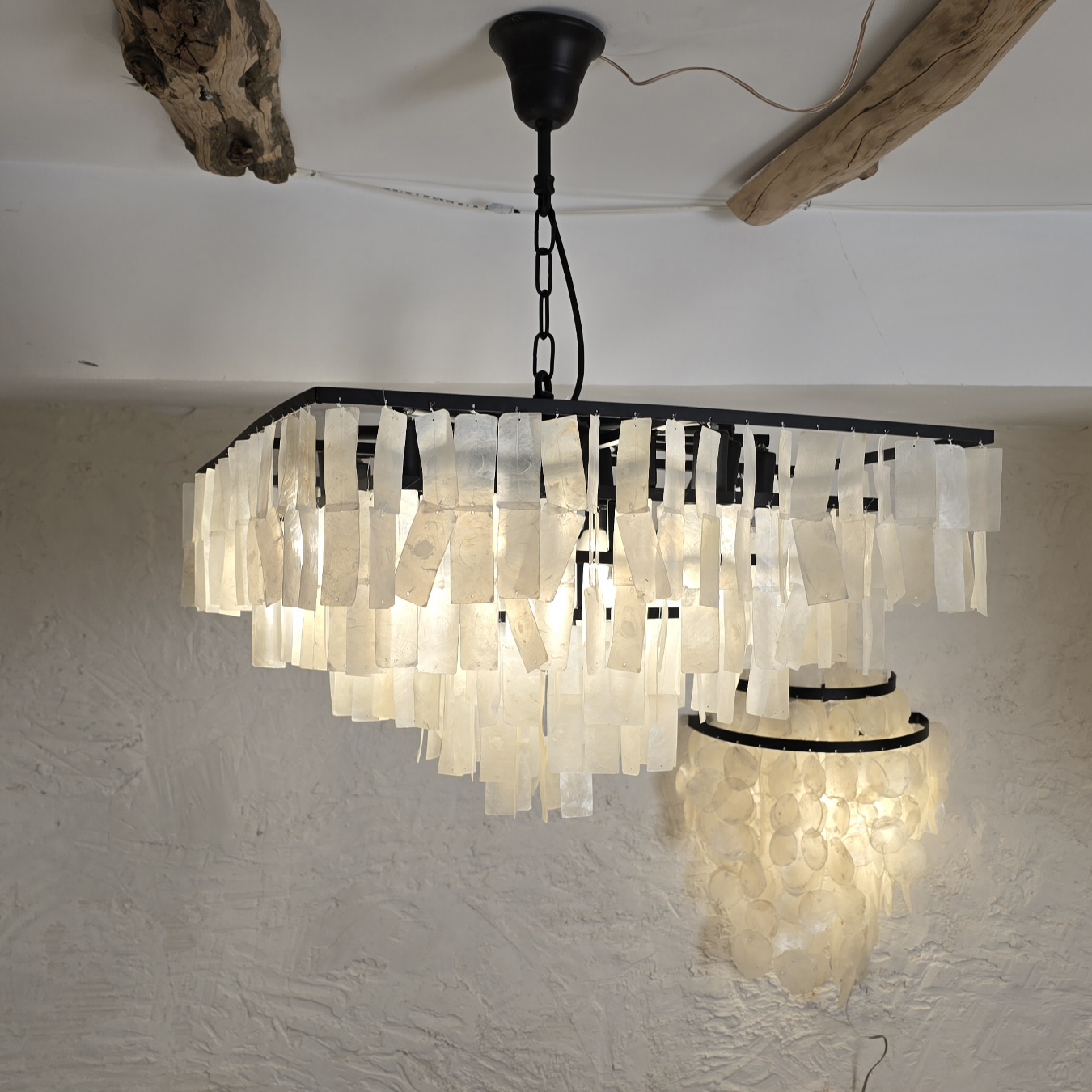 لوستر فریم مربع مدل پله ای با صدف مستطیل