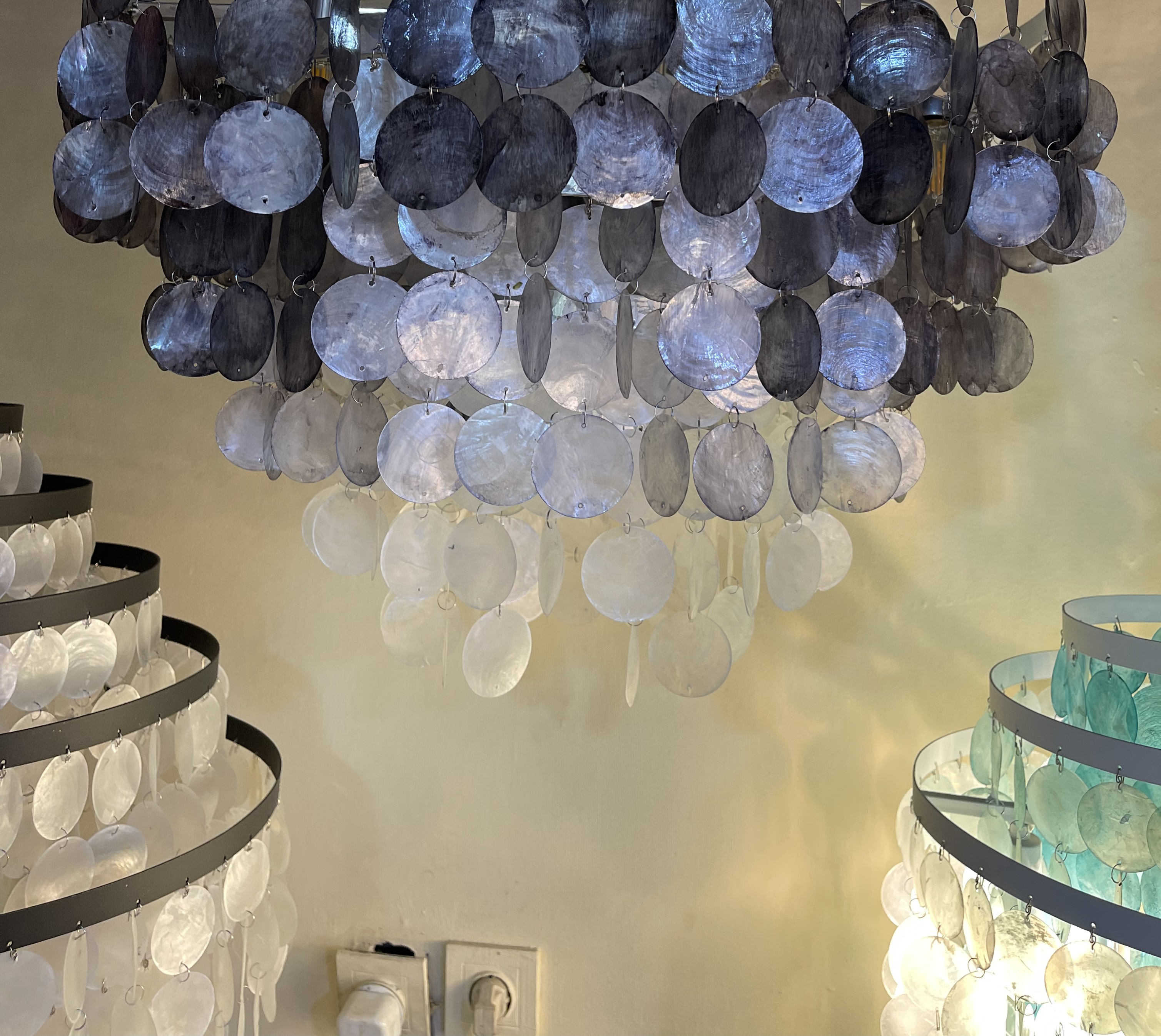 لوستر فریم مربع مدل تخت با صدف گرد