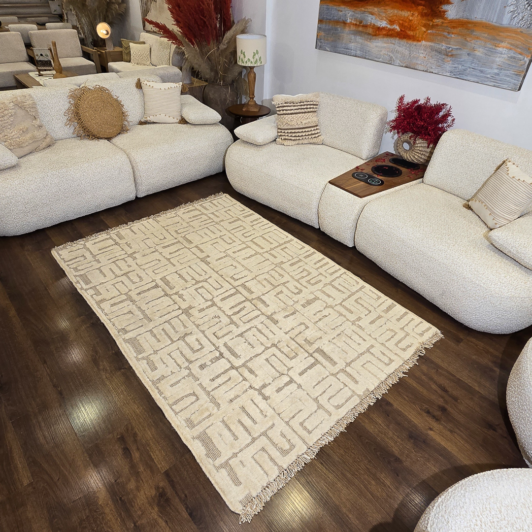 فرش نیمه دستبافت مدل مییز (maze)