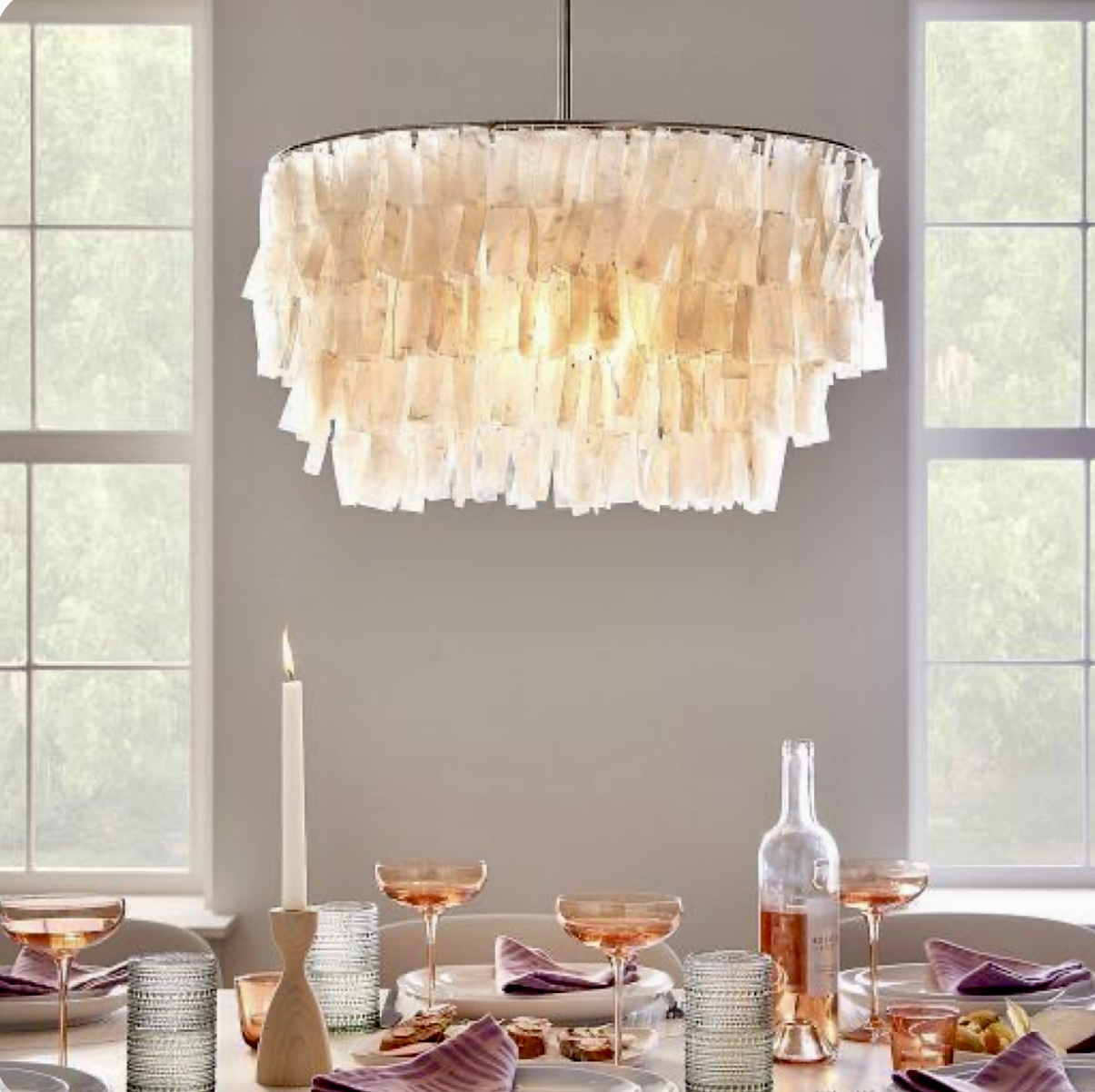 لوستر فریم دایره مدل پله ای با صدف مستطیل